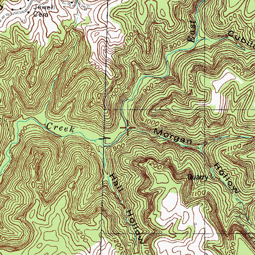 Topographic Map of Morgan Hollow, KY
