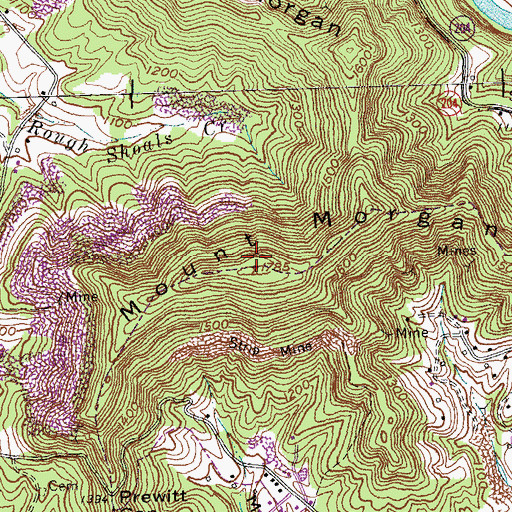Topographic Map of Mount Morgan, KY