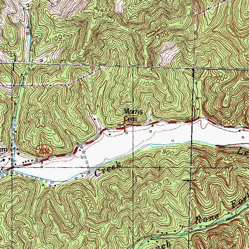 Topographic Map of Morris Cemetery, KY