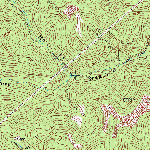 Topographic Map of Morris Fork, KY