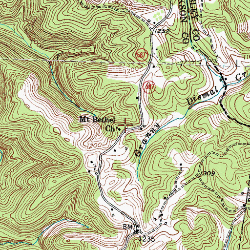 Topographic Map of Mount Bethel Church, KY