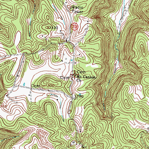 Topographic Map of Mount Canaan Chapel, KY
