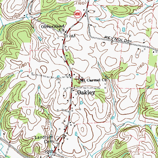 Topographic Map of Mount Carmel Christian Church, KY