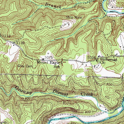 Topographic Map of Mount Eagle School, KY