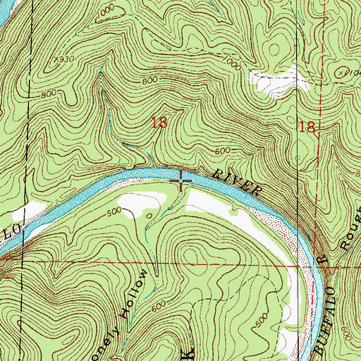 Topographic Map of Lonely Hollow, AR