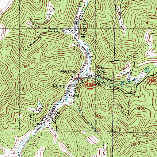 Topographic Map of Lone Pine Church, KY