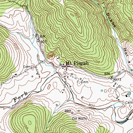 Topographic Map of Mount Pisgah, KY