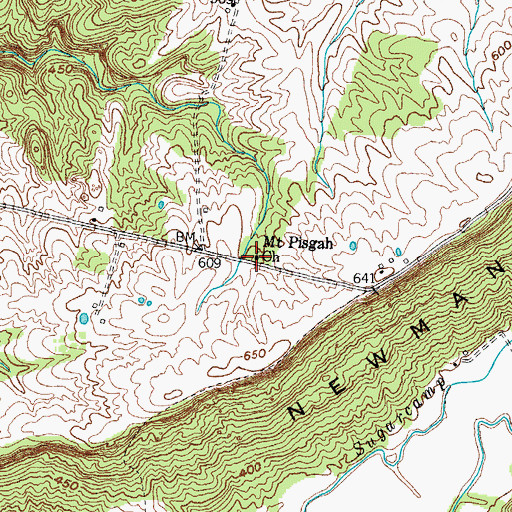 Topographic Map of Mount Pisgah Church, KY