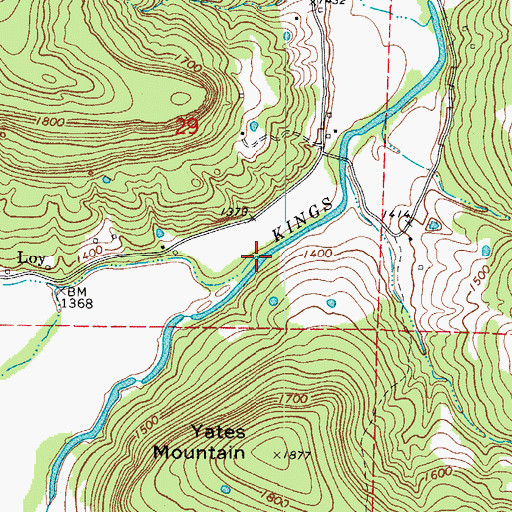 Topographic Map of Long Branch, AR