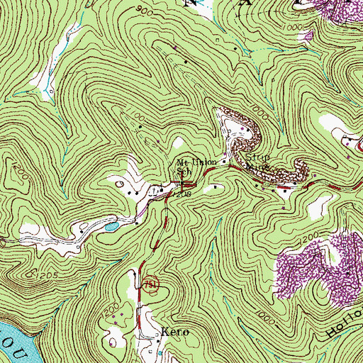 Topographic Map of Mount Union School, KY