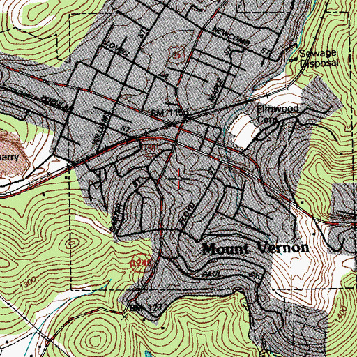 Topographic Map of Mount Vernon, KY