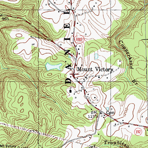 Topographic Map of Mount Victory, KY