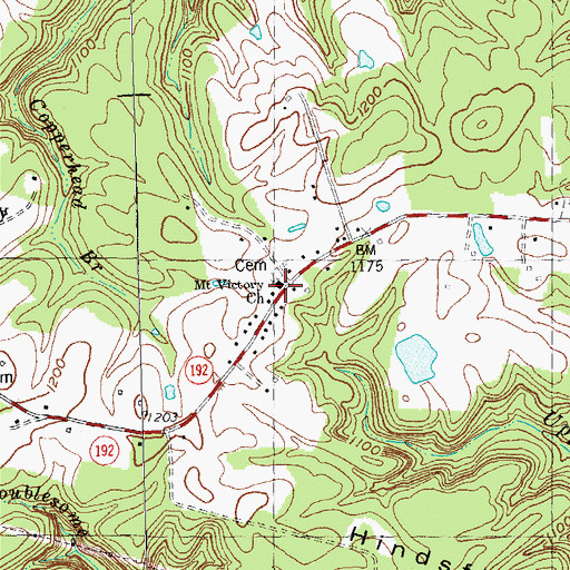 Topographic Map of Mount Victory Church, KY