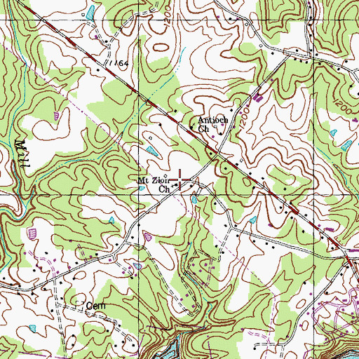 Topographic Map of Mount Zion Church, KY
