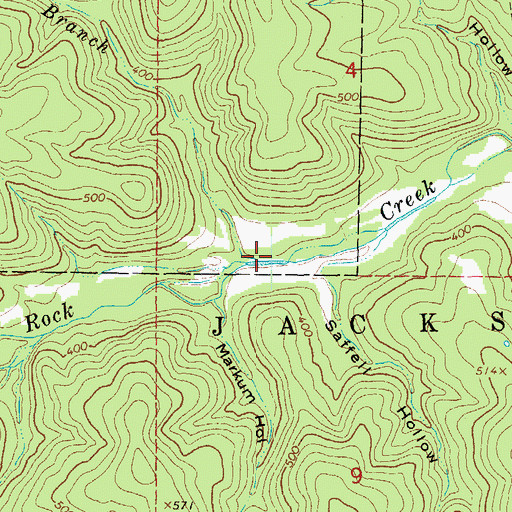 Topographic Map of Long Branch, AR