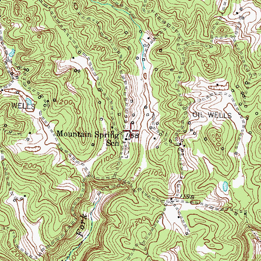 Topographic Map of Mountain Spring School, KY