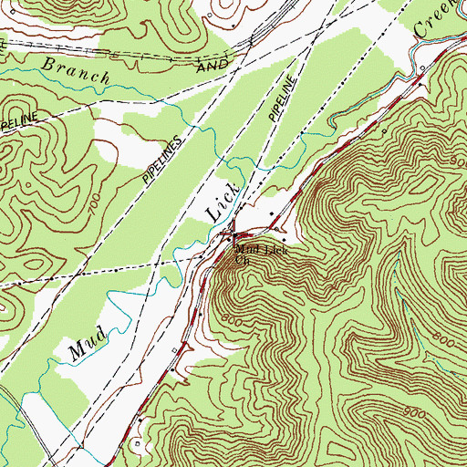 Topographic Map of Mud Lick Church, KY