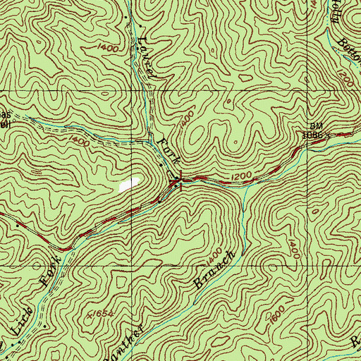 Topographic Map of Mud Lick Fork, KY