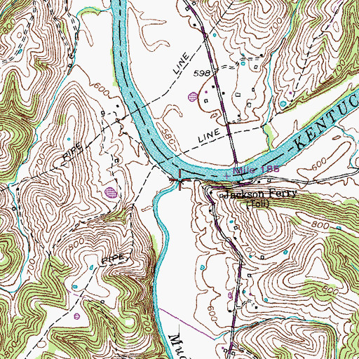 Topographic Map of Muddy Creek, KY