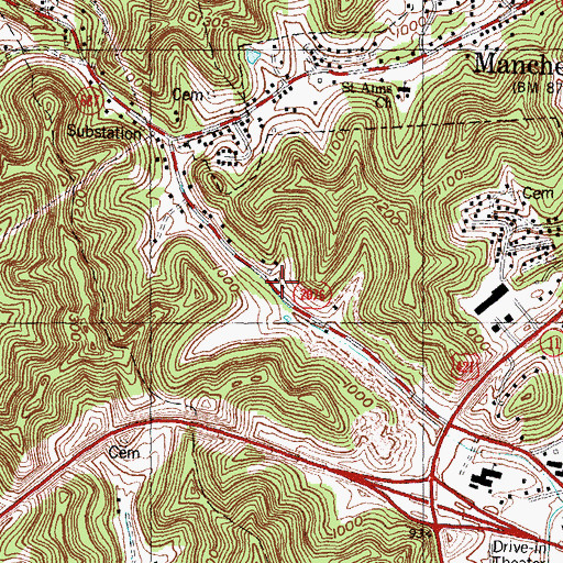 Topographic Map of Muddy Gap Church, KY