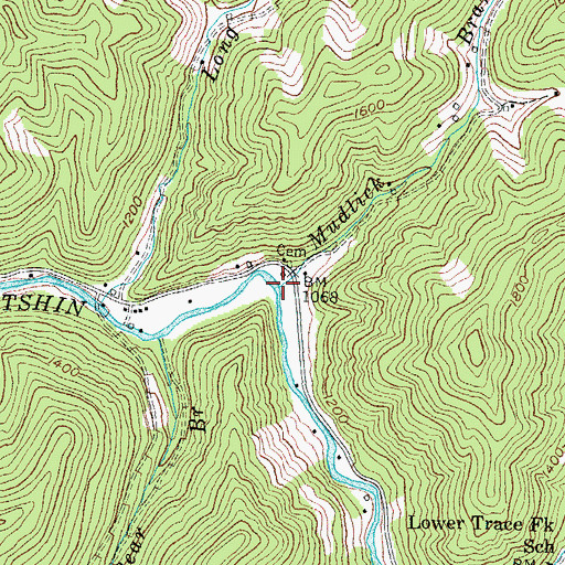 Topographic Map of Mudlick Branch, KY