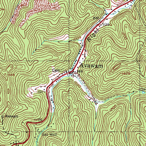 Topographic Map of Mudlick Fork, KY