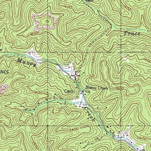 Topographic Map of Muncy Creek School, KY