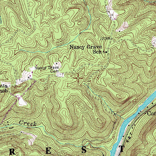 Topographic Map of Nancy Grave Cemetery, KY