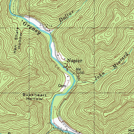 Topographic Map of Napier, KY