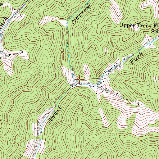 Topographic Map of Narrow Branch, KY