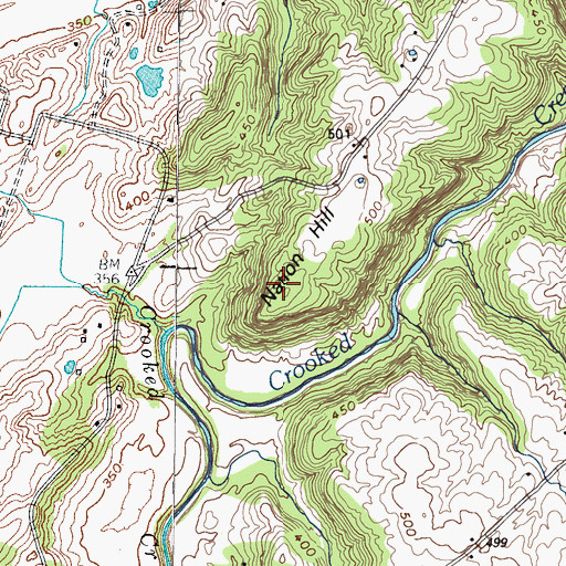 Topographic Map of Nation Hill, KY