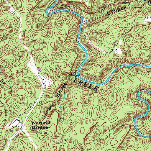 Topographic Map of Natural Bridge Hollow, KY