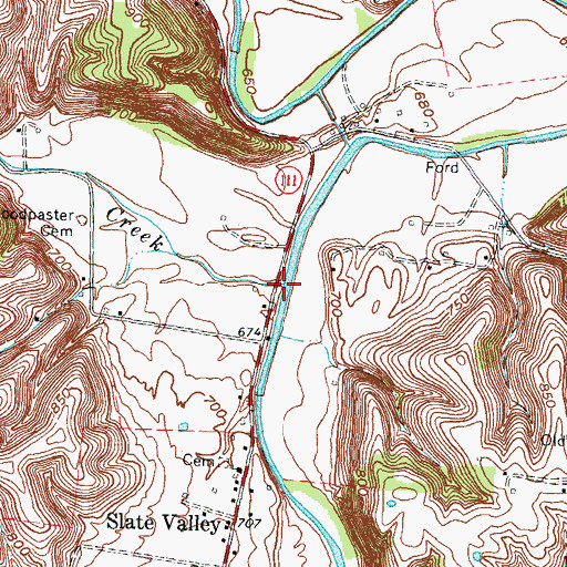 Topographic Map of Naylor Creek, KY