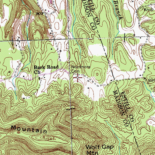 Topographic Map of Needmore Cemetery, KY