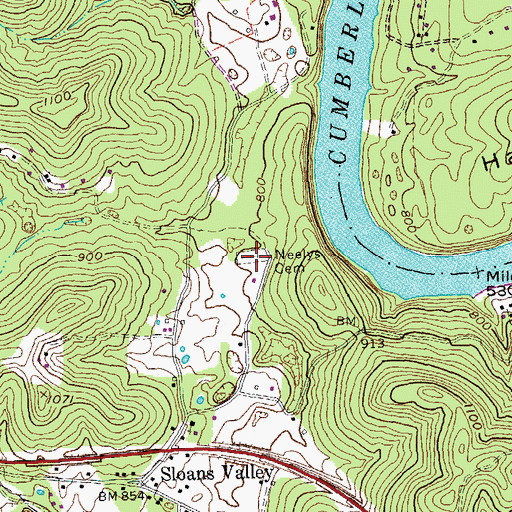 Topographic Map of Neelys Cemetery, KY