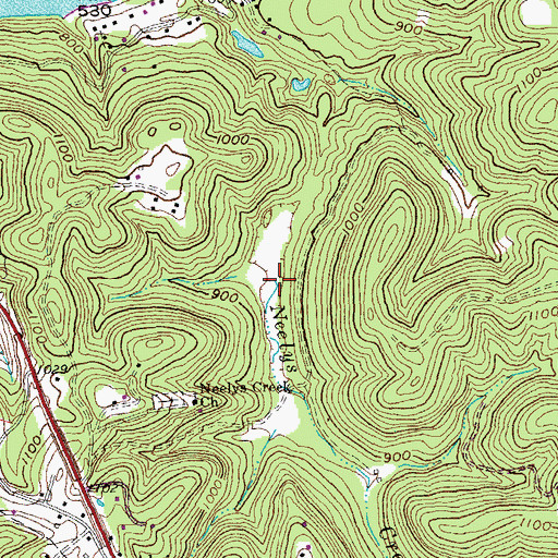 Topographic Map of Neelys Creek, KY