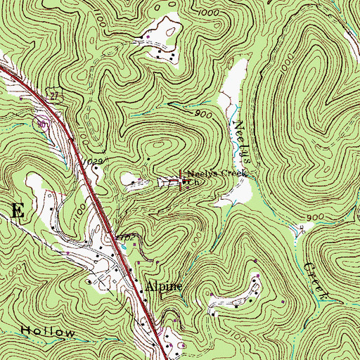 Topographic Map of Neelys Creek Church, KY