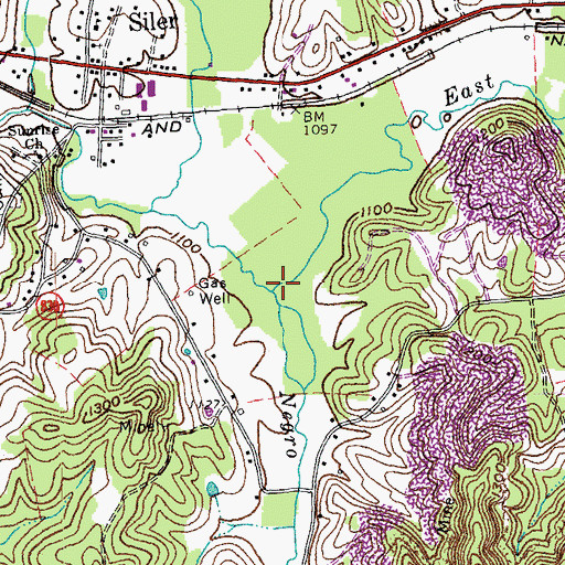 Topographic Map of Negro Creek, KY