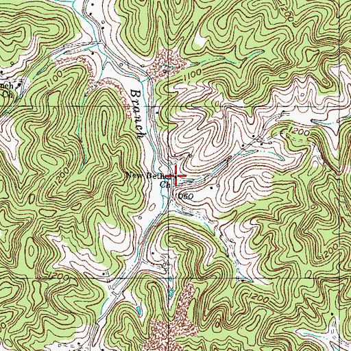 Topographic Map of New Bethel Church, KY