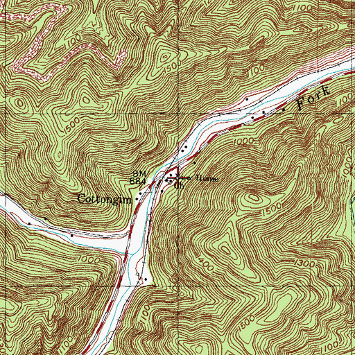 Topographic Map of New Home Church, KY
