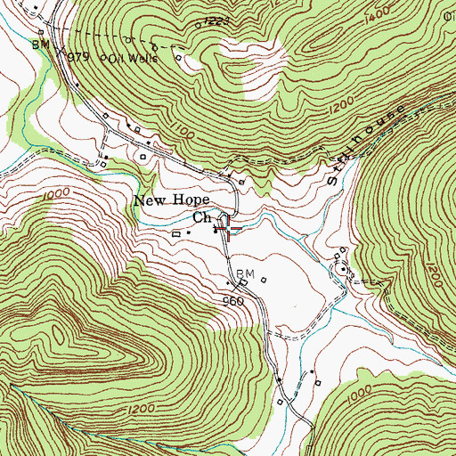 Topographic Map of New Hope Baptist Church, KY