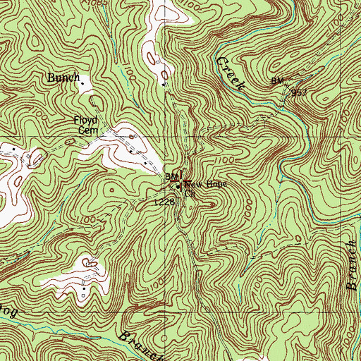 Topographic Map of New Hope Church, KY
