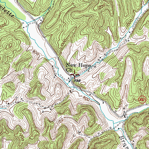Topographic Map of New Hope Church, KY