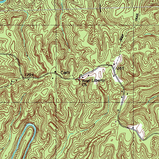 Topographic Map of New Liberty Church, KY
