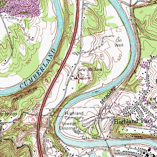 Topographic Map of New Mount Zion Church, KY