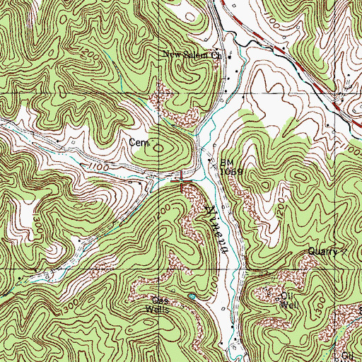Topographic Map of New Salem School, KY