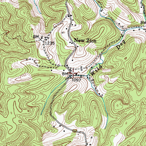 Topographic Map of New Zion, KY