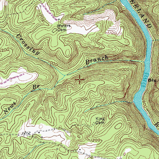 Topographic Map of Newt Branch, KY