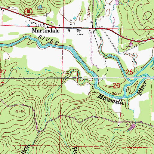 Topographic Map of Long Hollow, AR