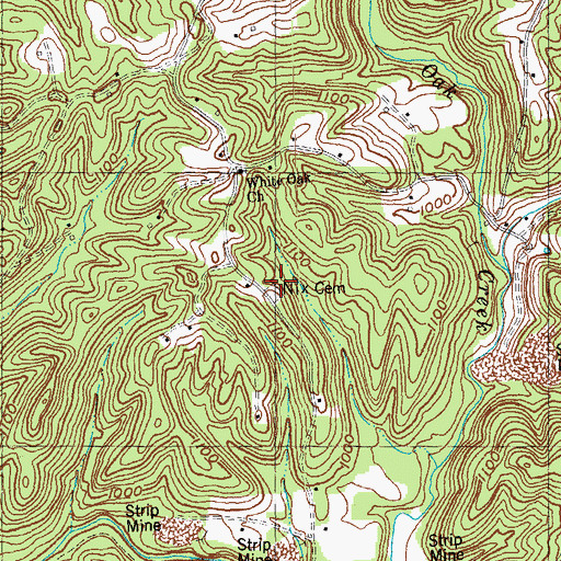 Topographic Map of Nix Cemetery, KY
